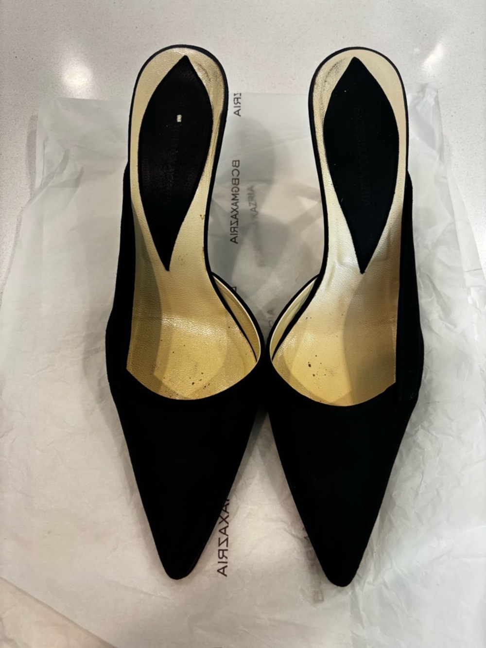 BCBG Black Pointed-Toe Slip-On Mules